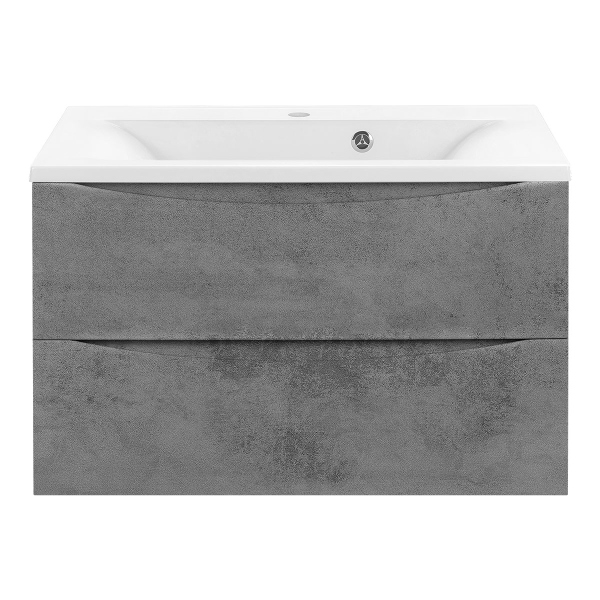 Тумба без раковины Vincea Mia 750 подвесная, 2 выкатных ящика soft close, Beton, VMC-2MA750BT