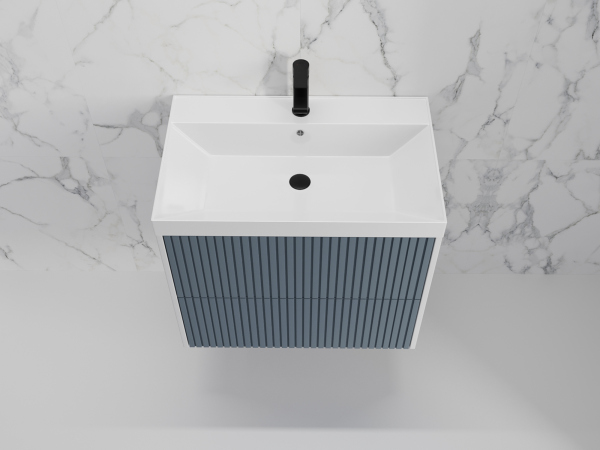 Тумба без раковины подвесная Style Line "Стокгольм 60", (2 ящ.) графит, PUSH, ЛС-00002306