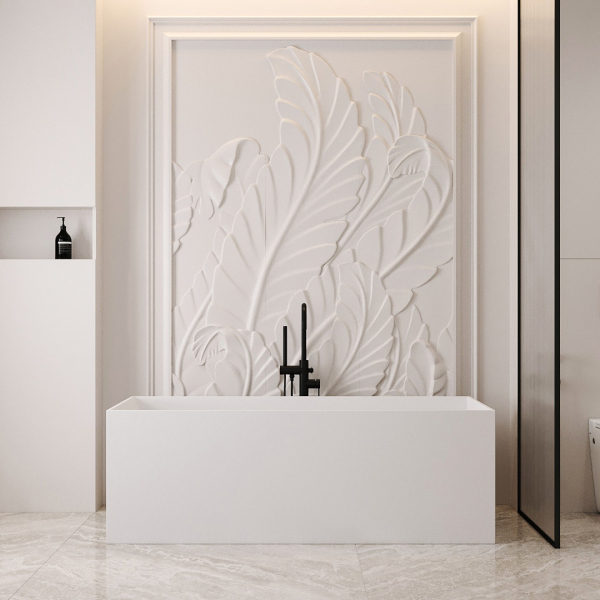 Ванна из искусственного камня ABBER Stein AS9640-1.6 белая матовая