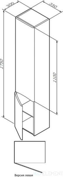 Шкаф-пенал AM.PM Like 35 L подвесной, белый глянец
