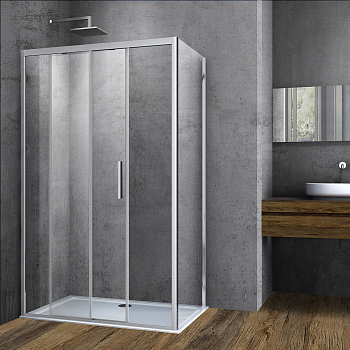 Душевой уголок Vincea Soft VSR-3SO1011CL, 1100*1000, хром, стекло прозрачное