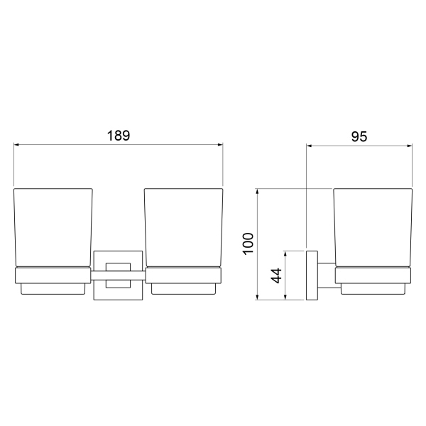 Стакан для зубных щеток двойной Timo Selene золото матовое (17034/17)