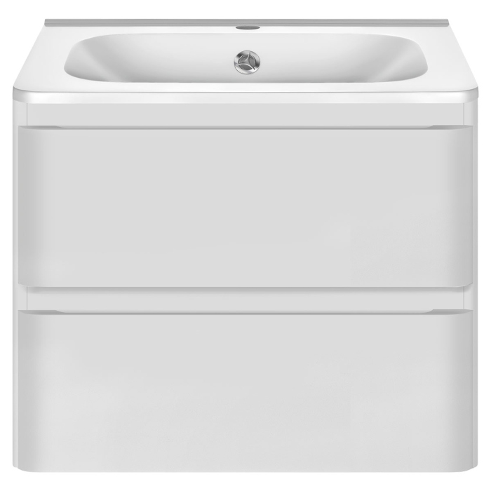 Тумба с раковиной Vincea Vico 600 подвесная, 2 выкатных ящика soft close, G.White, VMC-2V600GW+VCB-2VP600W