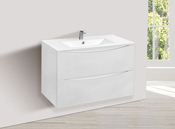 Тумба без раковины Vincea Mia 750 подвесная, 2 выкатных ящика soft close, G.White, VMC-2MC750GW