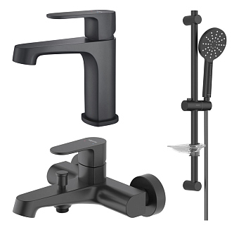 Комплект смесителей Aquatek Оберон AQ1230MB Черный матовый