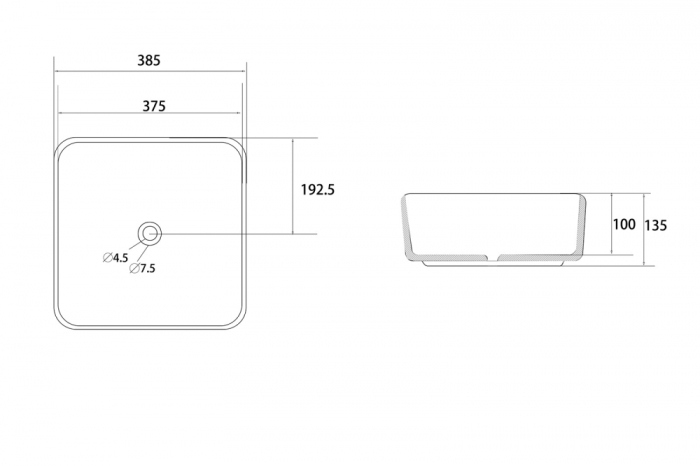 Раковина накладная ABBER Rechteck AC2211MB черная матовая