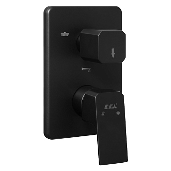 102167305C1EX-K TIERA смеситель для ванны 3 режима(внешняя часть) матовый черный