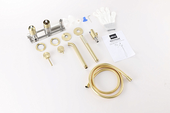 Смеситель ABBER Wasser Kreis 316 AF8130BG для ванны скрытого монтажа, золото брашированное