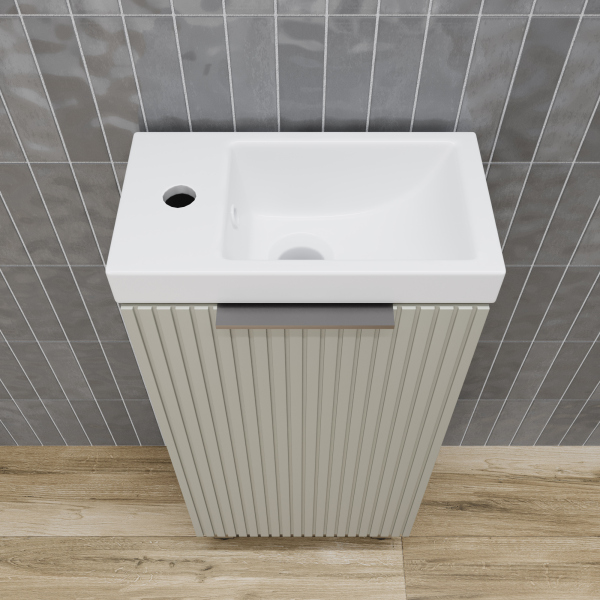 Тумба без раковины напольная "СОЛО" универсальная (Como 40) Санд серая галька, ЛС-00002430