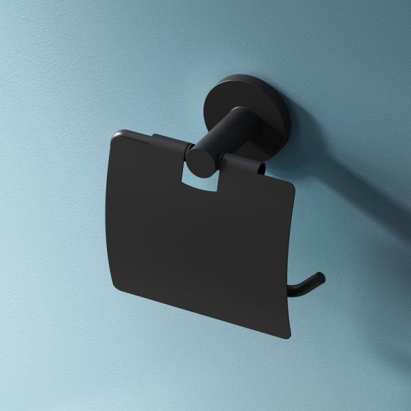 Держатель для туалетной бумаги с крышкой, черный AM.PM X-Joy, A85A341422