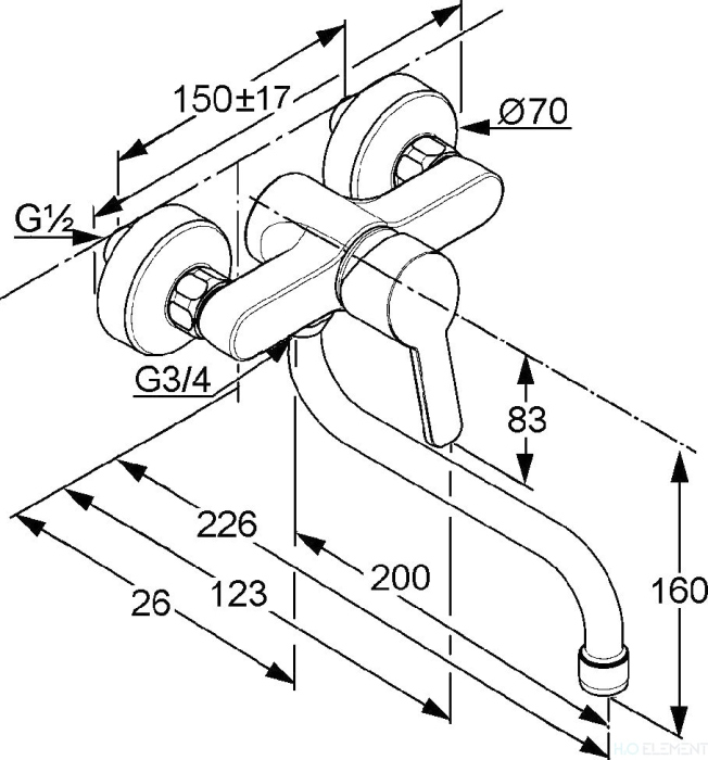 Смеситель Kludi Logo Neo 379240575 для кухни