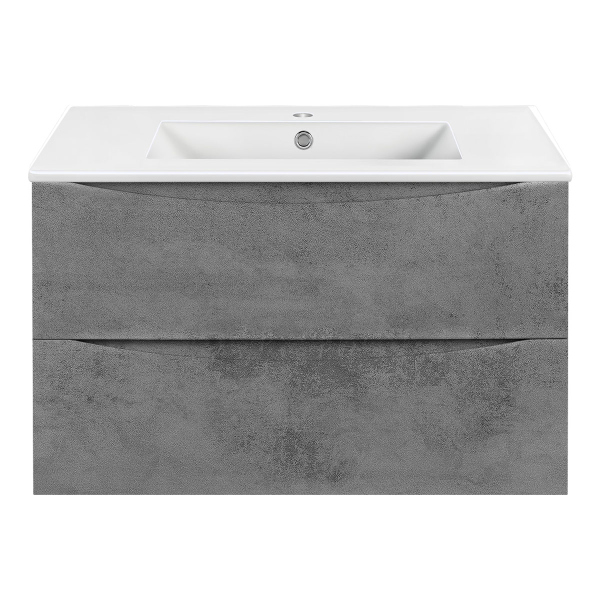 Тумба с раковиной Vincea Mia 750 подвесная, 2 выкатных ящика soft close, Beton, VMC-2MC750BT+VBS-13975MA