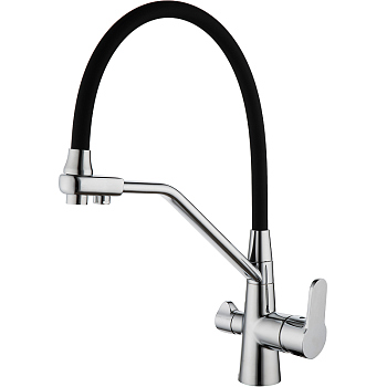 Смеситель для кухни D&K Rhein.Marx (DA1391901) с подключением к фильтру гибкий излив Хром