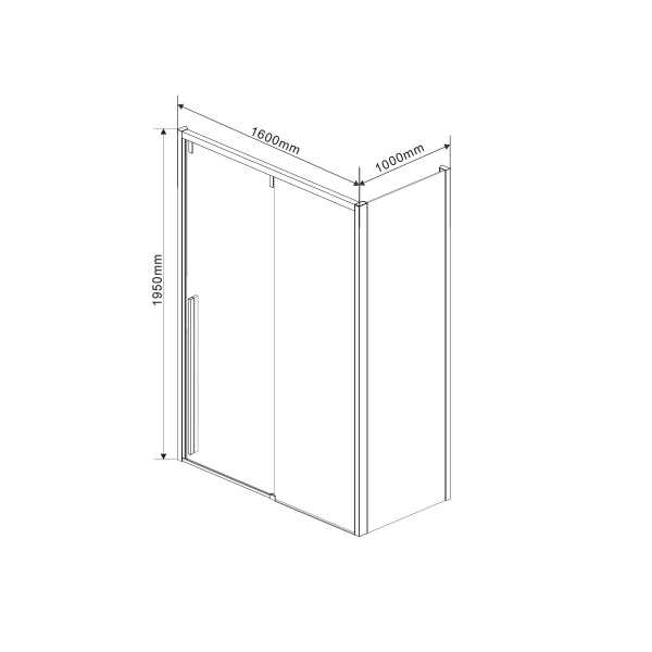 Душевой уголок Vincea Lugano VSR-1L1016CL-1, 1600*1000, хром, стекло прозрачное