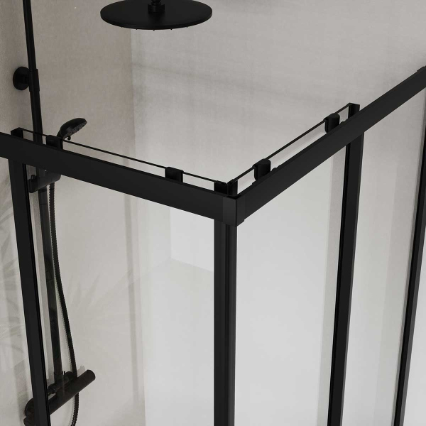 Душевой уголок Vincea City VSS-5CT900CLB, 900*900, черный, стекло прозрачное