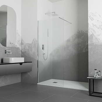 Перегородка для душа RGW WA-020, 351001010-11, Хром, 100*195