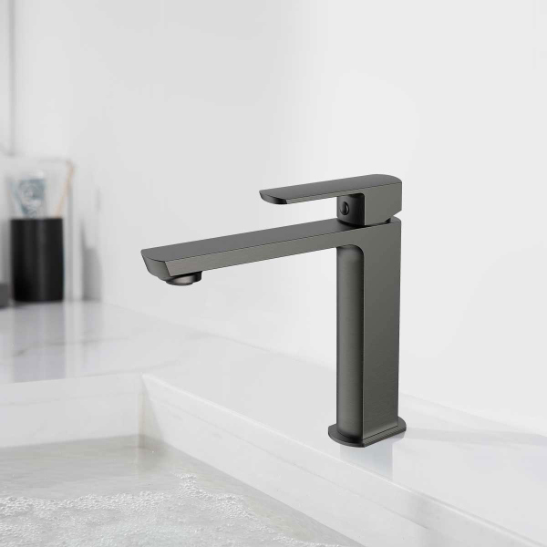 Смеситель для раковины Vincea Next VBF-1N1GM однорычажный, вороненная сталь