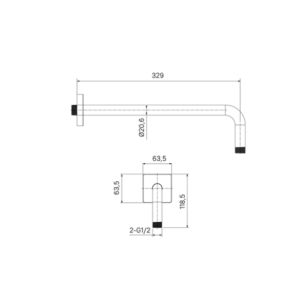 Кронштейн IDDIS для верхнего душа хром Slide (SLI39CSi61)