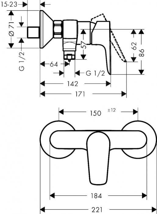 Смеситель Hansgrohe Talis E 71760990 для душа