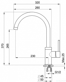 Смеситель для кухонной мойки Granula, GR-3125 брют