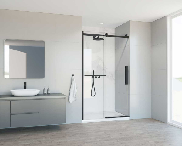 Душевая дверь Vincea Como Soft VDS-1CS110CLB, 1100, черный, стекло прозрачное