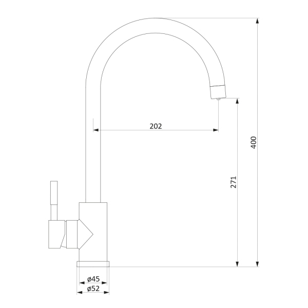 Смеситель для кухни с каналом для питьевой воды Damixa Merkur, 400721400