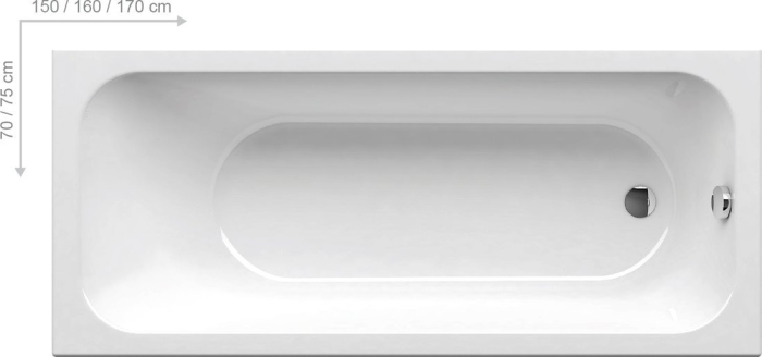 Акриловая ванна Ravak Chrome 170x75 C741000000