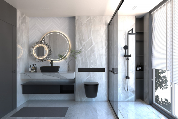 Комплект подвесной унитаз ABBER Bequem черный с инсталляцией и кнопкой, черная матовая