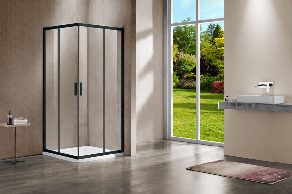 Душевой уголок Vincea Garda VSS-1G1012CLB, 1200*1000, черный, стекло прозрачное