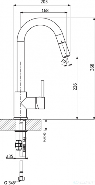 Смеситель Florentina Вита AV для кухонной мойки, коричневый