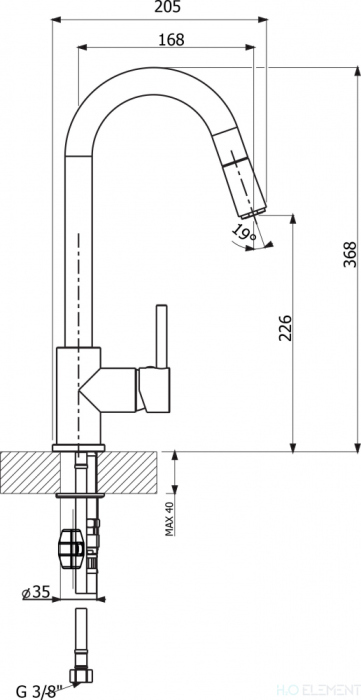 Смеситель Florentina Вита AV для кухонной мойки, коричневый