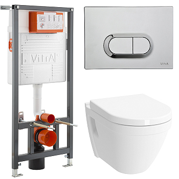 Комплект унитаза с инсталляцией Vitra S50 9003B003-7201 с сиденьем и кнопкой