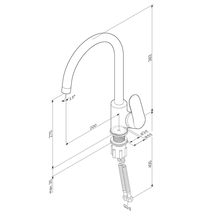 смеситель для кухни AM.PM Like, F8007111