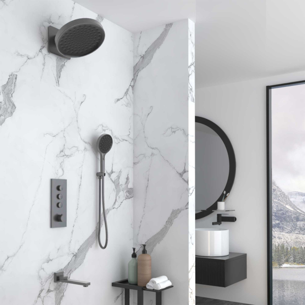 Душевой комплект Vincea Inspire VSFW-433TI3GM встраиваемый, вороненая сталь