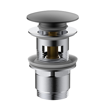 Донный клапан Vincea DPU-1B01GM клик-клак G1 1/4, с переливом, вороненая сталь