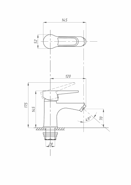 Смеситель для раковины FAUZT FZs-242-B100 тип См-УмОЦБА