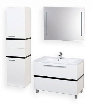 Тумба с раковиной Акватон Турин 1A1217K0TUJ10, цвет Белый, черный