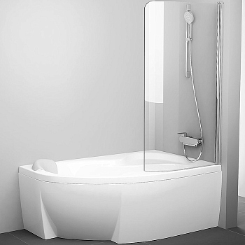 CVSK1 ROSA 160/170 R блестящая+транспарент шторка на ванну