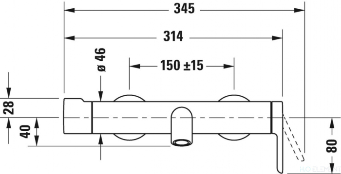 Смеситель Duravit C.1 C15230000010 для ванны с душем