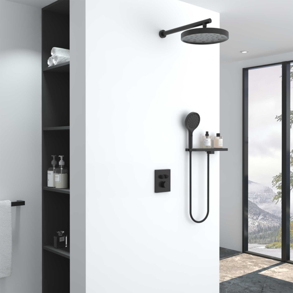 Душевой комплект Vincea Inspire VSFW-3I21MT2RMB встраиваемый, термостатический, черный