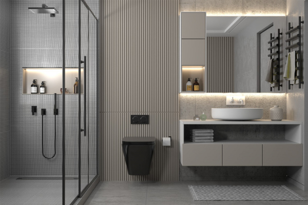 Комплект подвесной унитаз ABBER Rechteck черный матовый с инсталляцией и кнопкой золото розовое