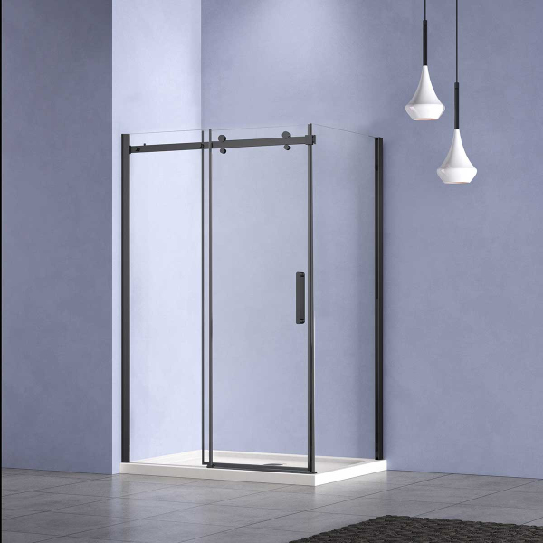 Душевой уголок Vincea Como-N VSR-4CN9014CLB, 1400*900, черный, стекло прозрачное