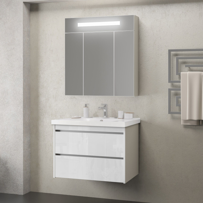 Тумба с раковиной Smile Фреш 80 белая