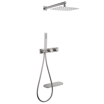 Душевая система ABBER Rund AF8750SP скрытого монтажа с изливом, термостат, сатин