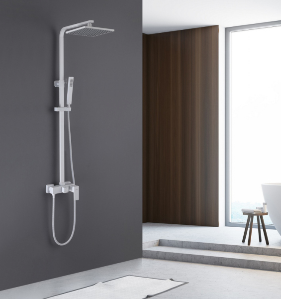 Душевая стойка ABBER Daheim AF8220WL без излива, белая матовая