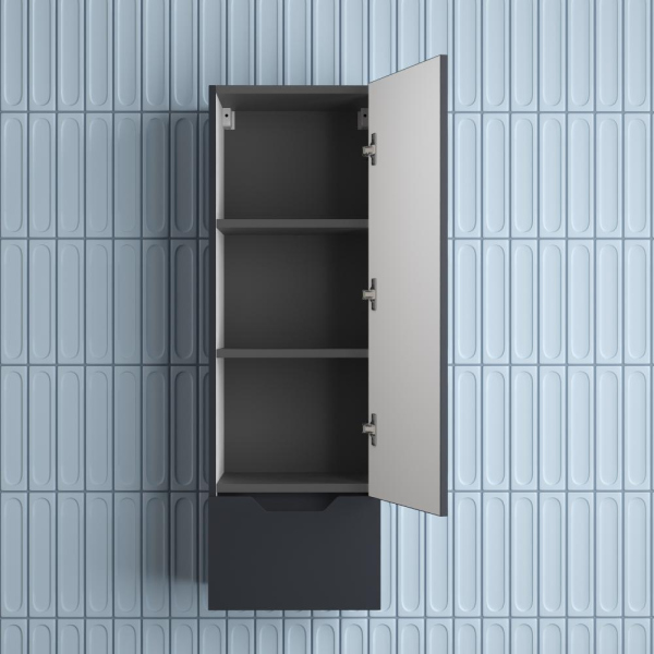 Пенал "Остин" 360 см подвесной 1 ящик графит эмаль PLUS, ЛС-00002416