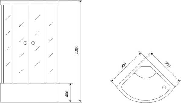 Душевая кабина Timo Lux T-7790