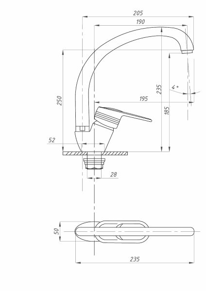 Смеситель для кухни FAUZT FZs-863-130 тип См-МОЦБА