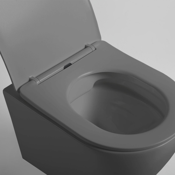 Унитаз подвесной Vincea Globo VT1-14SMA безободковый, цвет антрацит мат., сиденье soft-close