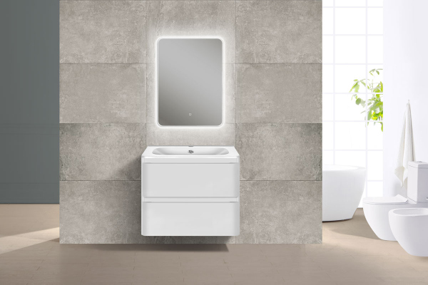 Тумба с раковиной Vincea Vico, VMC-2V600GW+ VCB-2VP600W